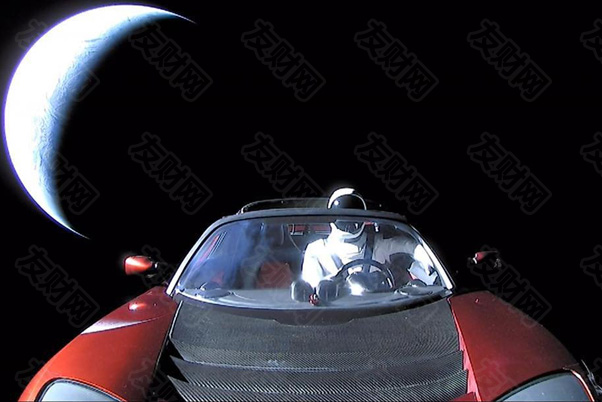 天文学家已经记录了伊隆·马斯克（Elon Musk）的特斯拉跑车的望远镜镜头在太空中飞行 梦想理想d.jpg