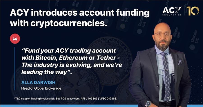 【ACY证券】宣布现可使用加密货币存入账户资金